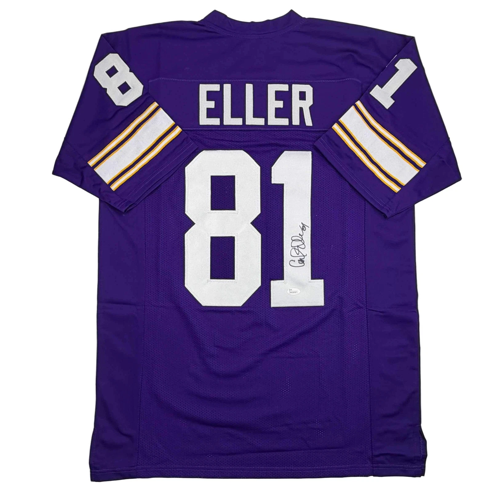 Autographed/Signed Carl Eller Minnesota Purple Football Jersey JSA COA