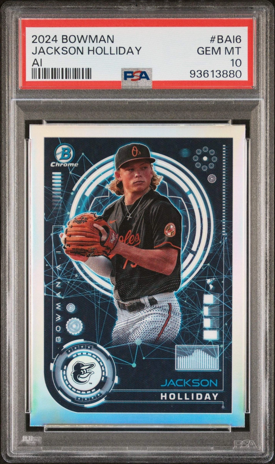 Graded 2024 Topps Bowman Jackson Holliday #BAI6 AI Rookie Baseball Card PSA 10