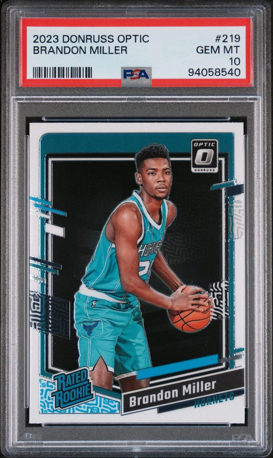 Graded 2023 Panini Donruss Optic Brandon Miller #219 RC Basketball Card PSA 10