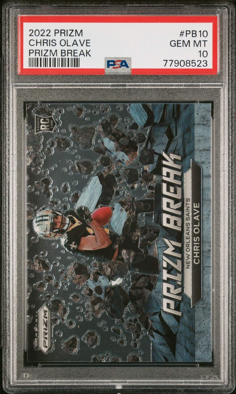 Graded 2022 Panini Prizm Chris Olave #PB10 Prizm Break RC Football Card PSA 10