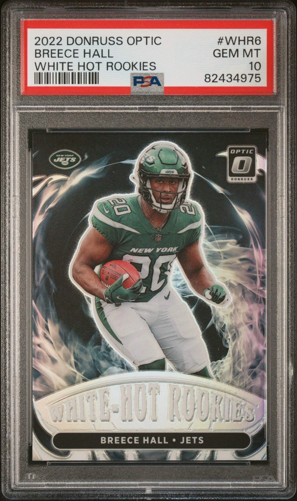 Graded 2022 Donruss Opt Breece Hall #WHR6 White Hot Rookies Football Card PSA 10