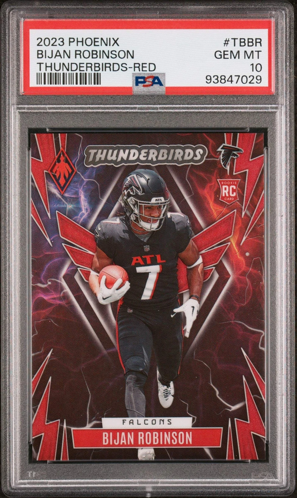 Graded 2023 Phoenix Bijan Robinson #TBBR1 Red /199 Rookie Football Card PSA 10