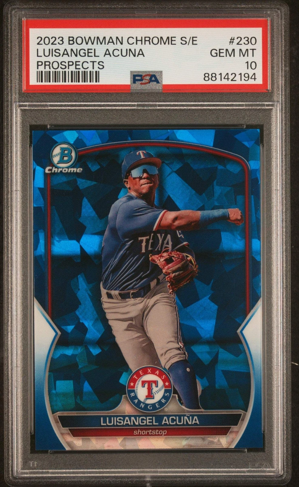 Graded 2023  Bowman Chrome S/E Luisangel Acuna #230 Pros RC Baseball Card PSA 10