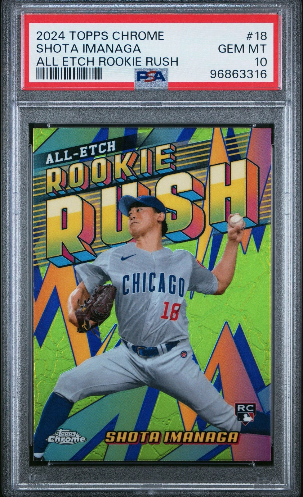 Graded 2024 Topps Chrome Shota Imanaga #18 All Etch Rookie Baseball Card PSA 10