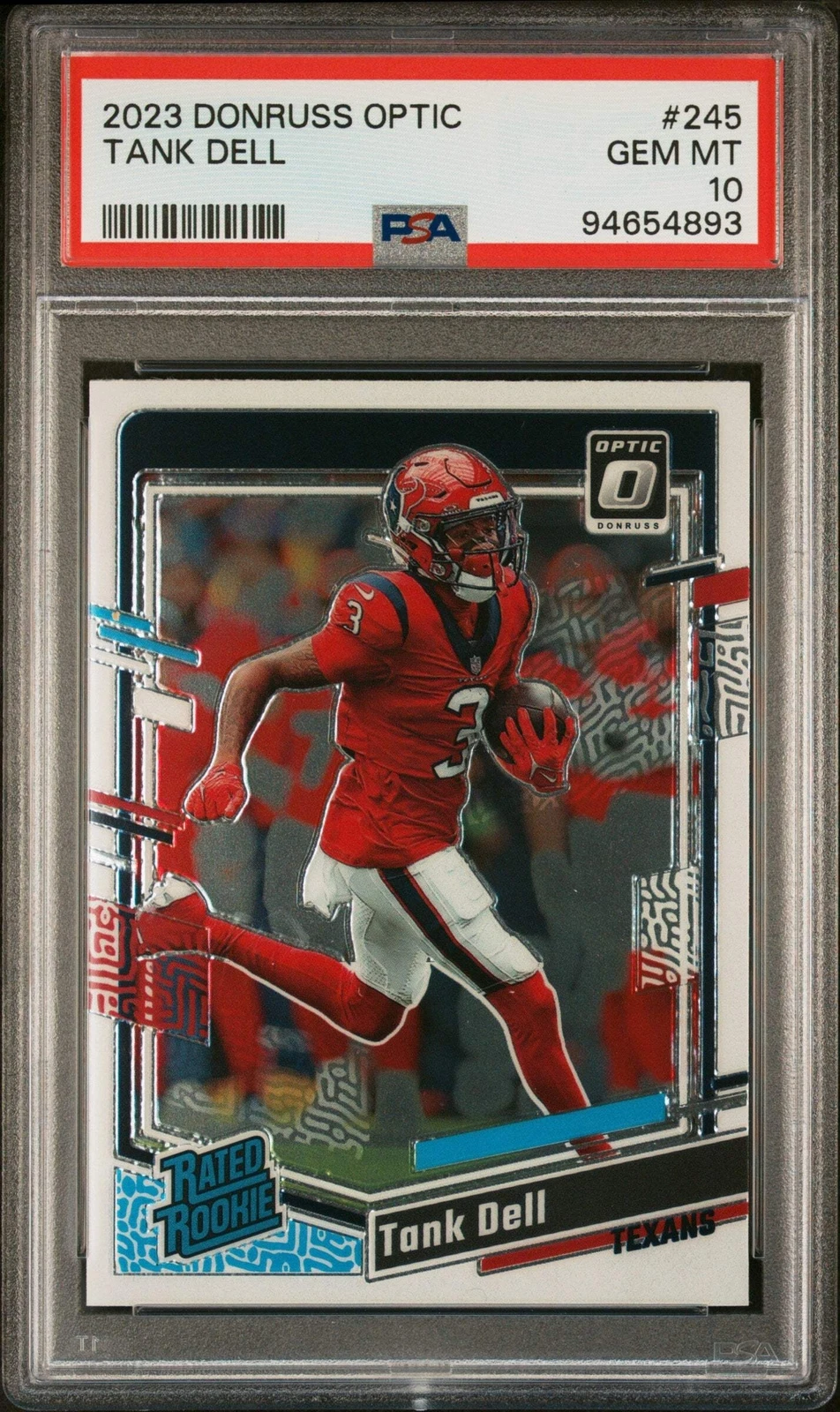 Graded 2023 Panini Donruss Optic Tank Dell #245 Rookie RC Football Card PSA 10
