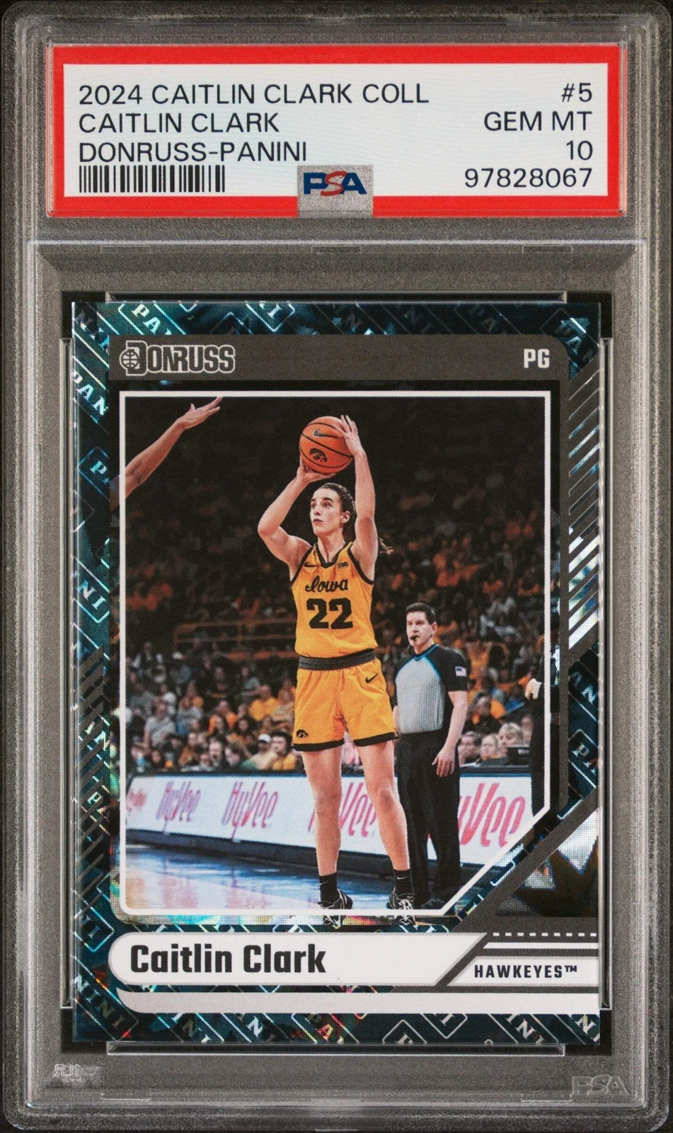 Graded 2024 Panini Coll Caitlin Clark #5 Donruss Panini Basketball Card PSA 10