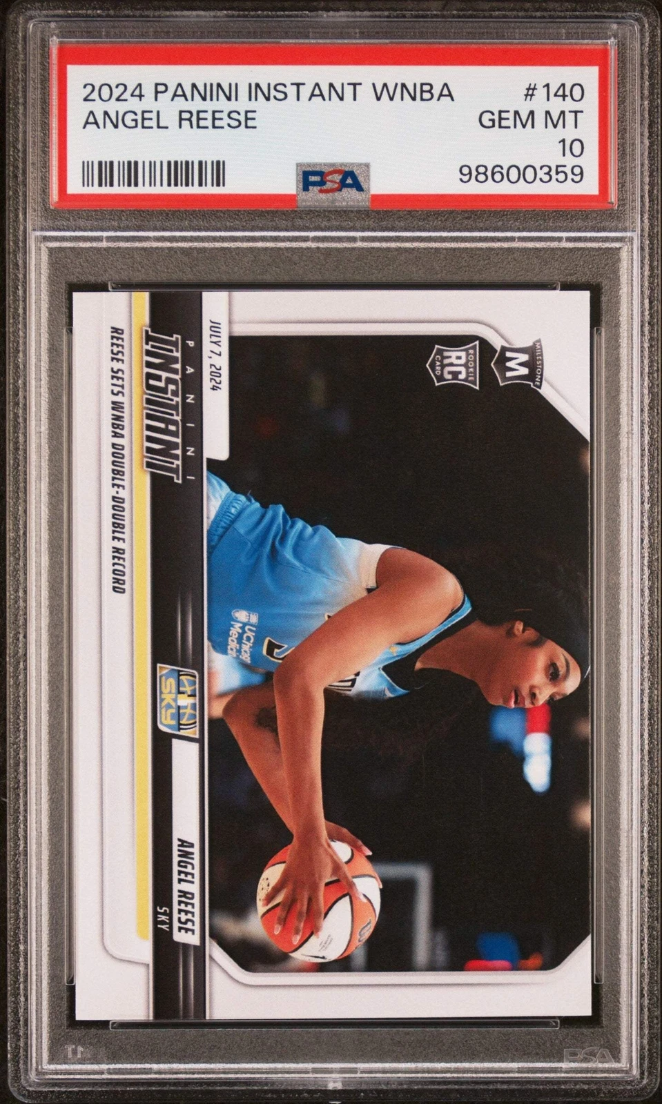 Graded 2024 Panini Instant WNBA Angel Reese #140 Rookie Basketball Card PSA 10