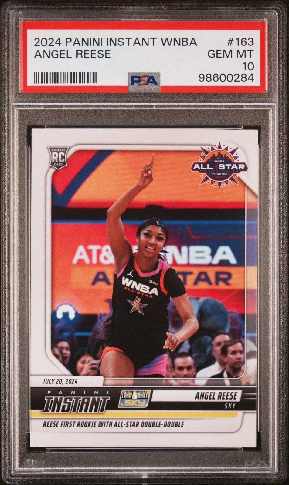 Graded 2024 Panini Instant WNBA Angel Reese #163 Rookie Basketball Card PSA 10