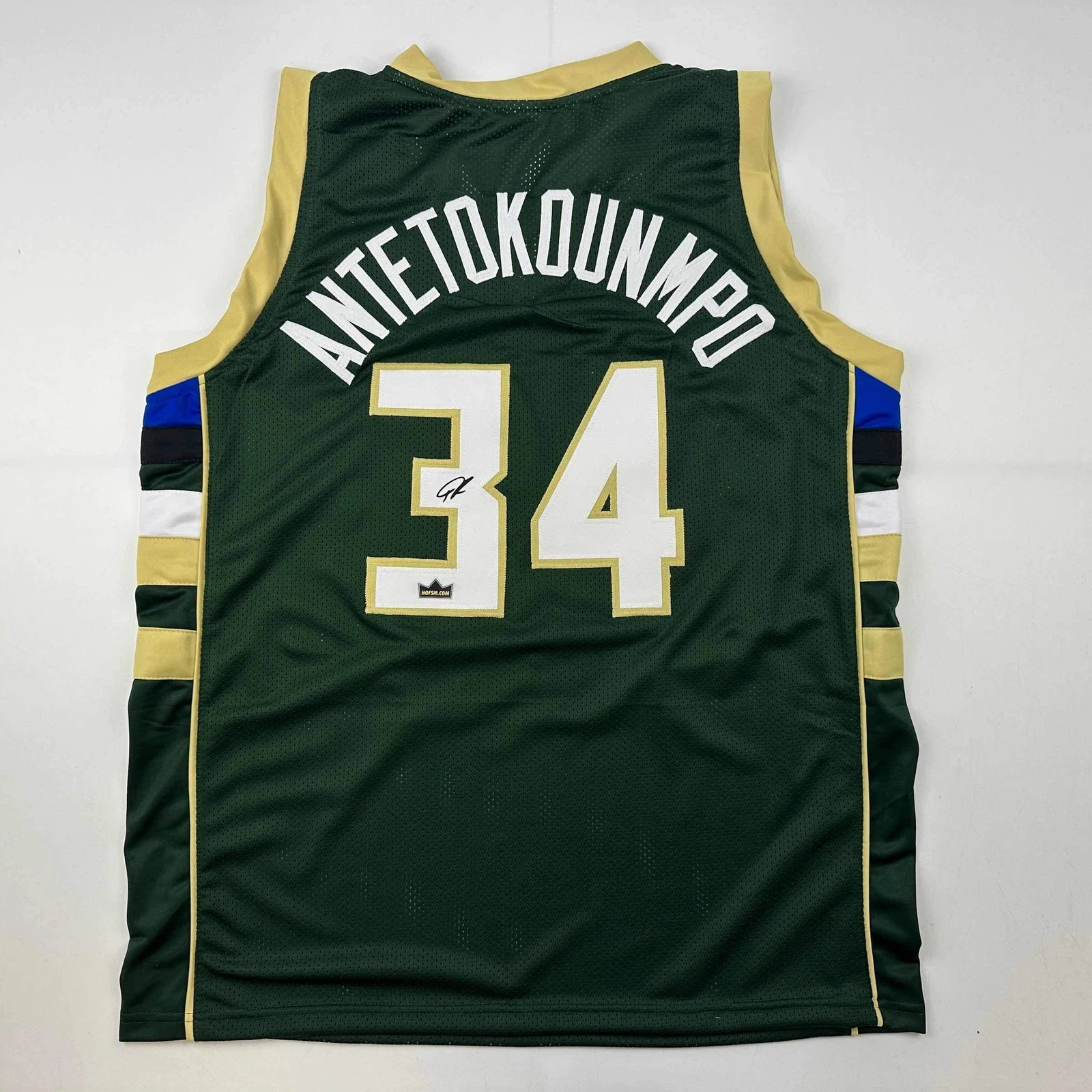 Facsimile Autographed Giannis Antetokounmpo Milwaukee Green Reprint Jersey XL