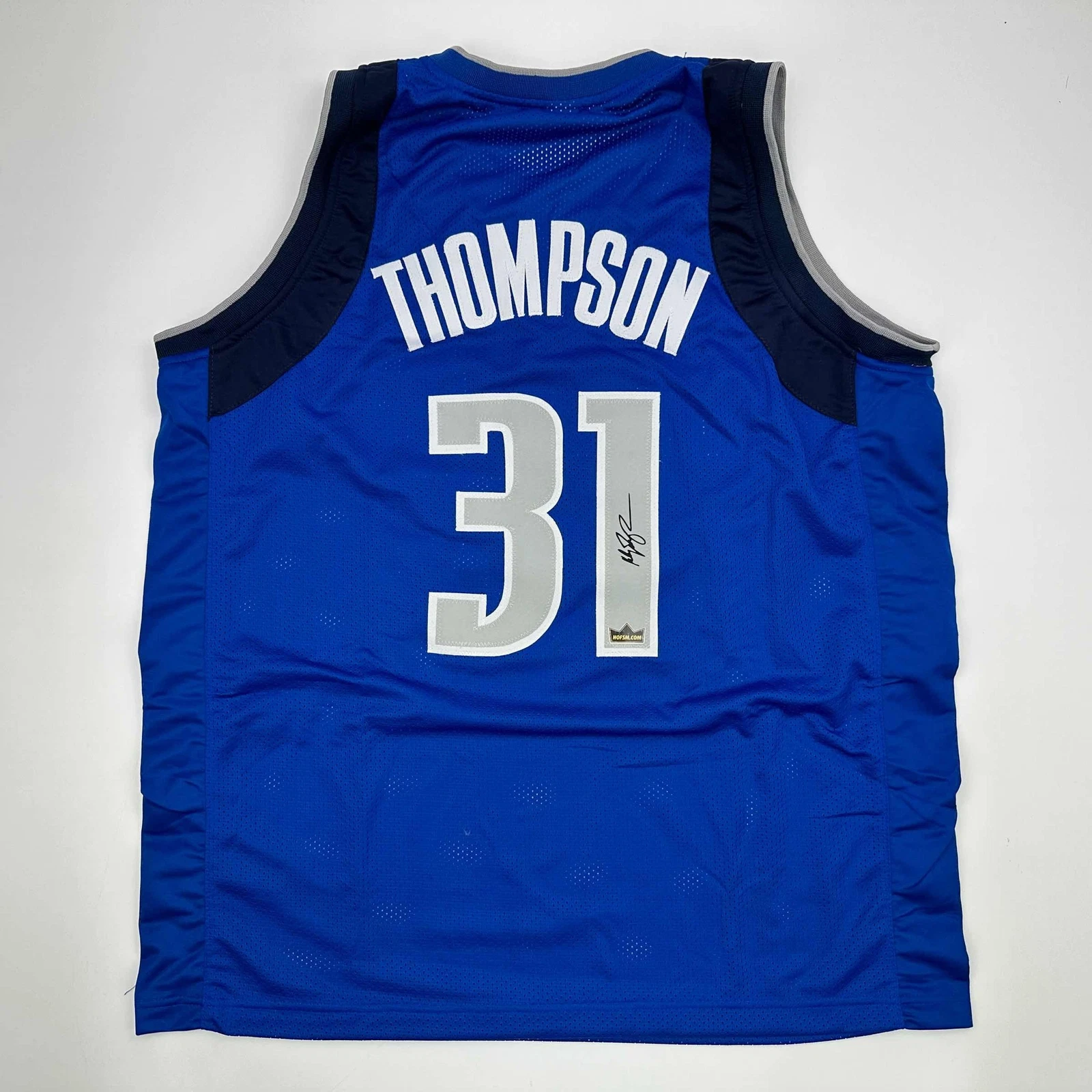 Facsimile Autographed Klay Thompson Dallas Blue Basketball Jersey Size Men's XL