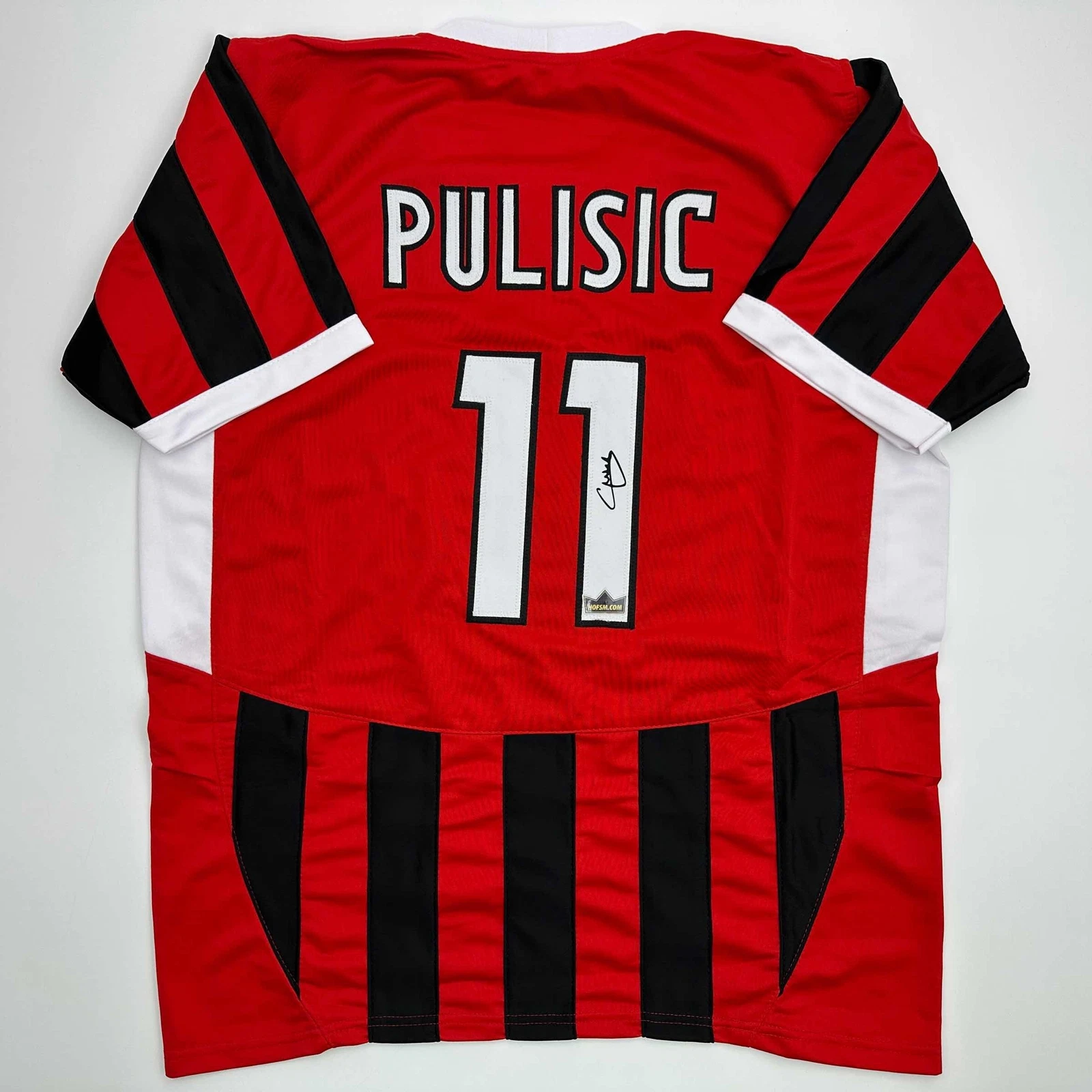 Facsimile Autographed Christian Pulisic AC Milan Black/Red Jersey Size Men's XL