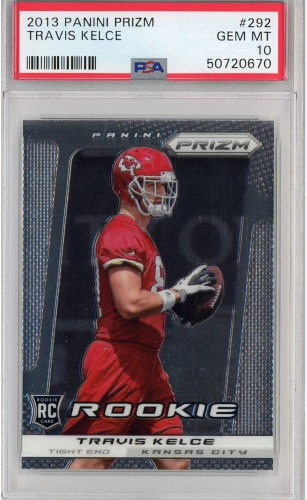 Graded 2013 Panini Prizm Travis Kelce #292 Rookie RC Football Card PSA 10 Gem Mi
