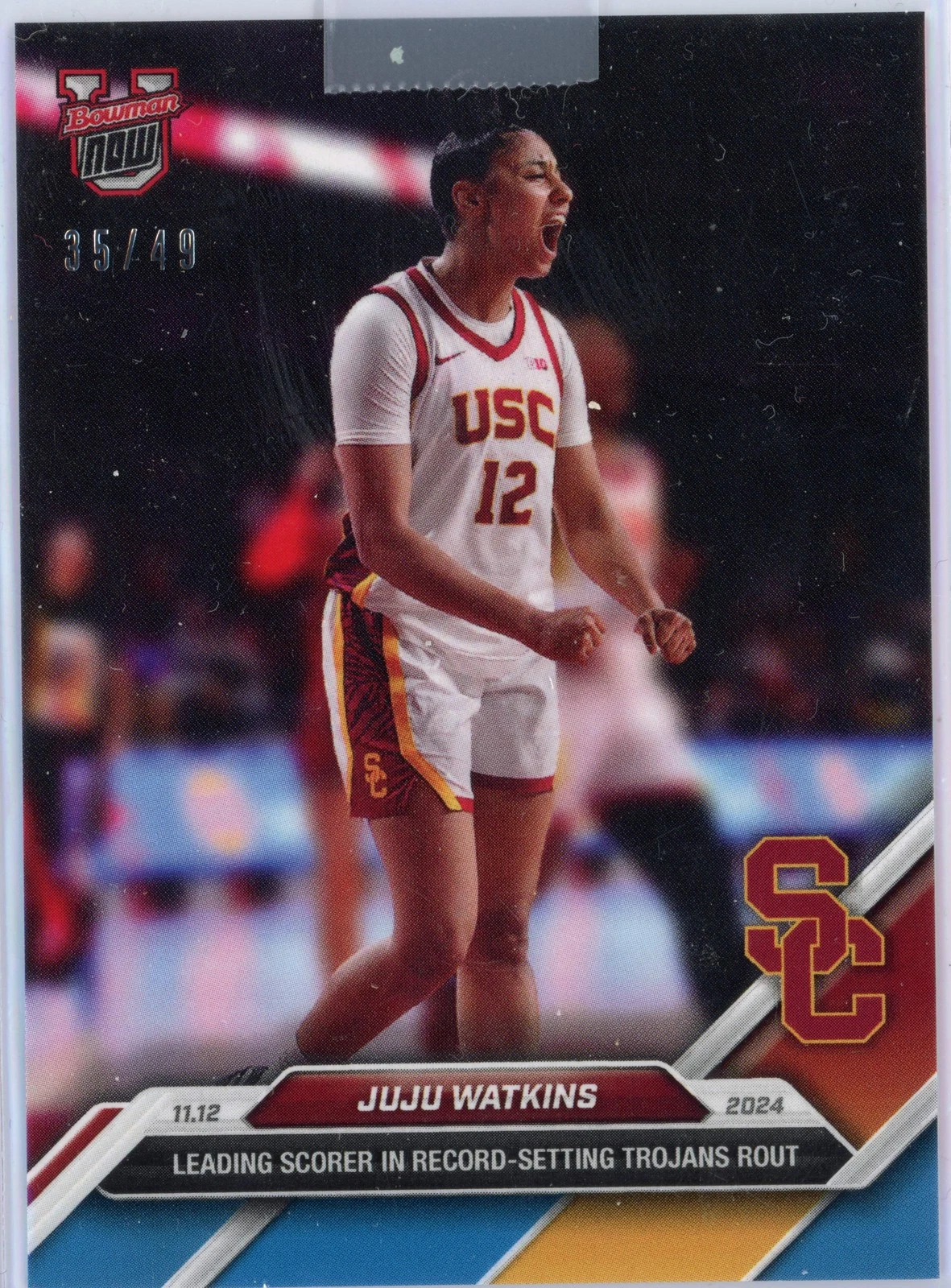2024 Topps Bowman U Now JuJu Watkins #9 Blue /49 Rookie RC Basketball Card