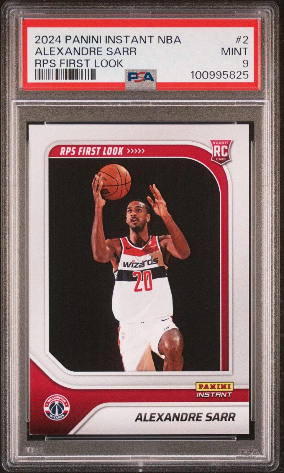 Graded 2024 Panini Instant Alexandre Sarr #2 RPS 1st Look  Basketball Card PSA 9