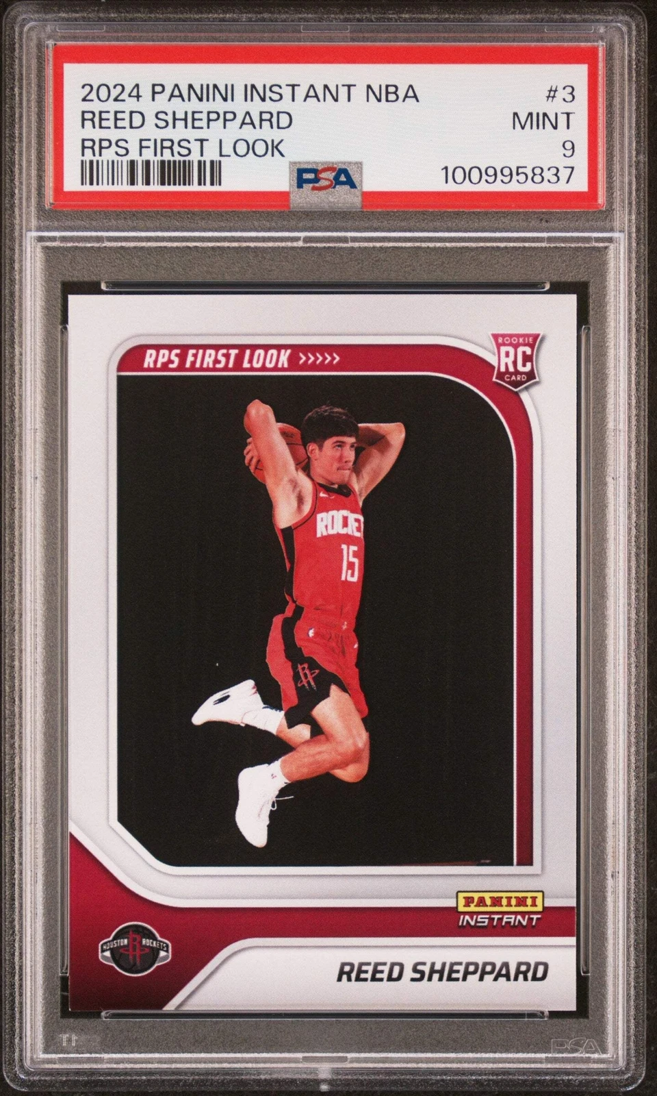 Graded 2024 Panini Instant Reed Sheppard #3 RPS 1st Look Basketball Card PSA 9