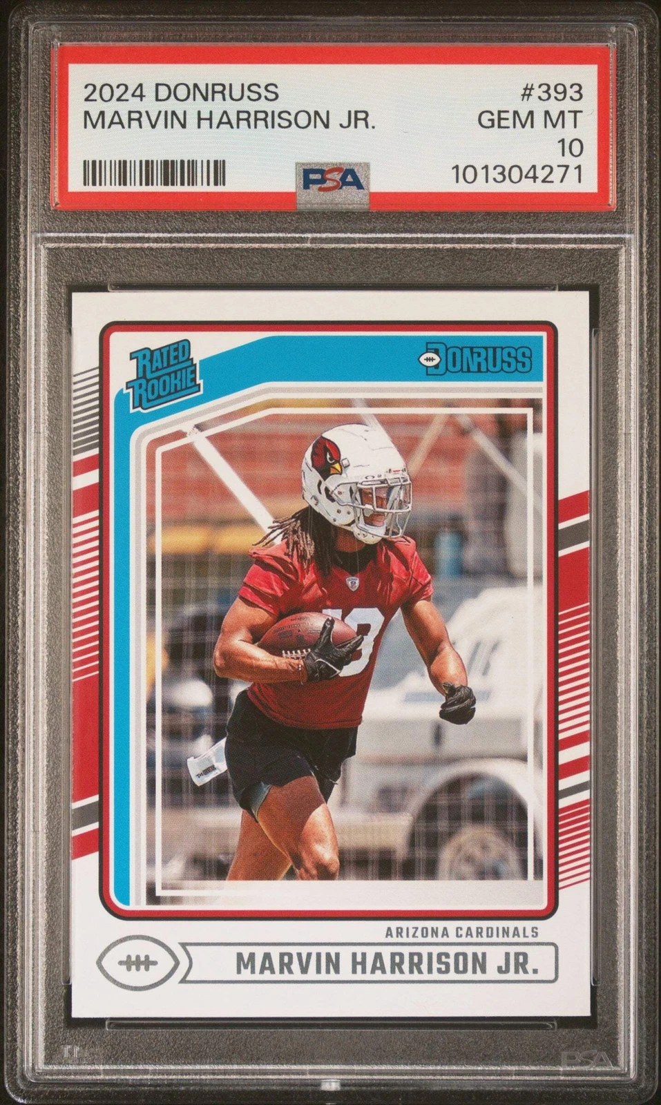 Graded 2024 Panini Donruss Marvin Harrison Jr #393 Rookie Football Card PSA 10