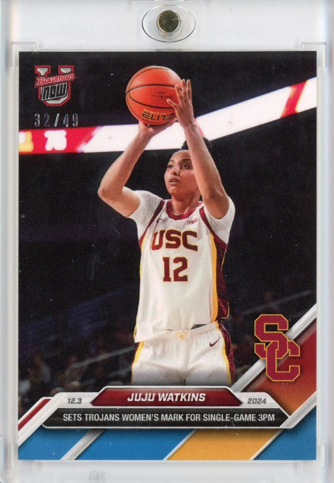 2024 Bowman U Now JuJu Watkins #22 Blue /49 USC Trojans Rookie Basketball Card
