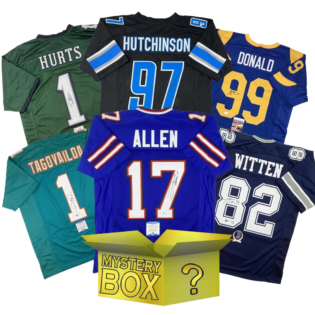 Autographed/Signed Football GOLD Series 1 Jersey Mystery Box PSA JSA BAS COA