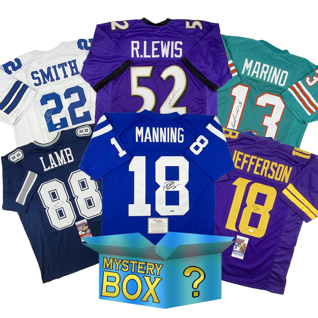 Autographed/Signed Football DIAMOND Series 3 Jersey Mystery Box PSA JSA BAS COA