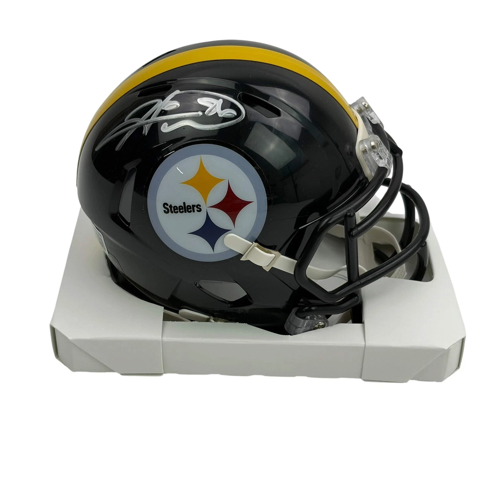 Autographed/Signed Hines Ward Pittsburgh Steelers Mini Football Helmet Beckett B