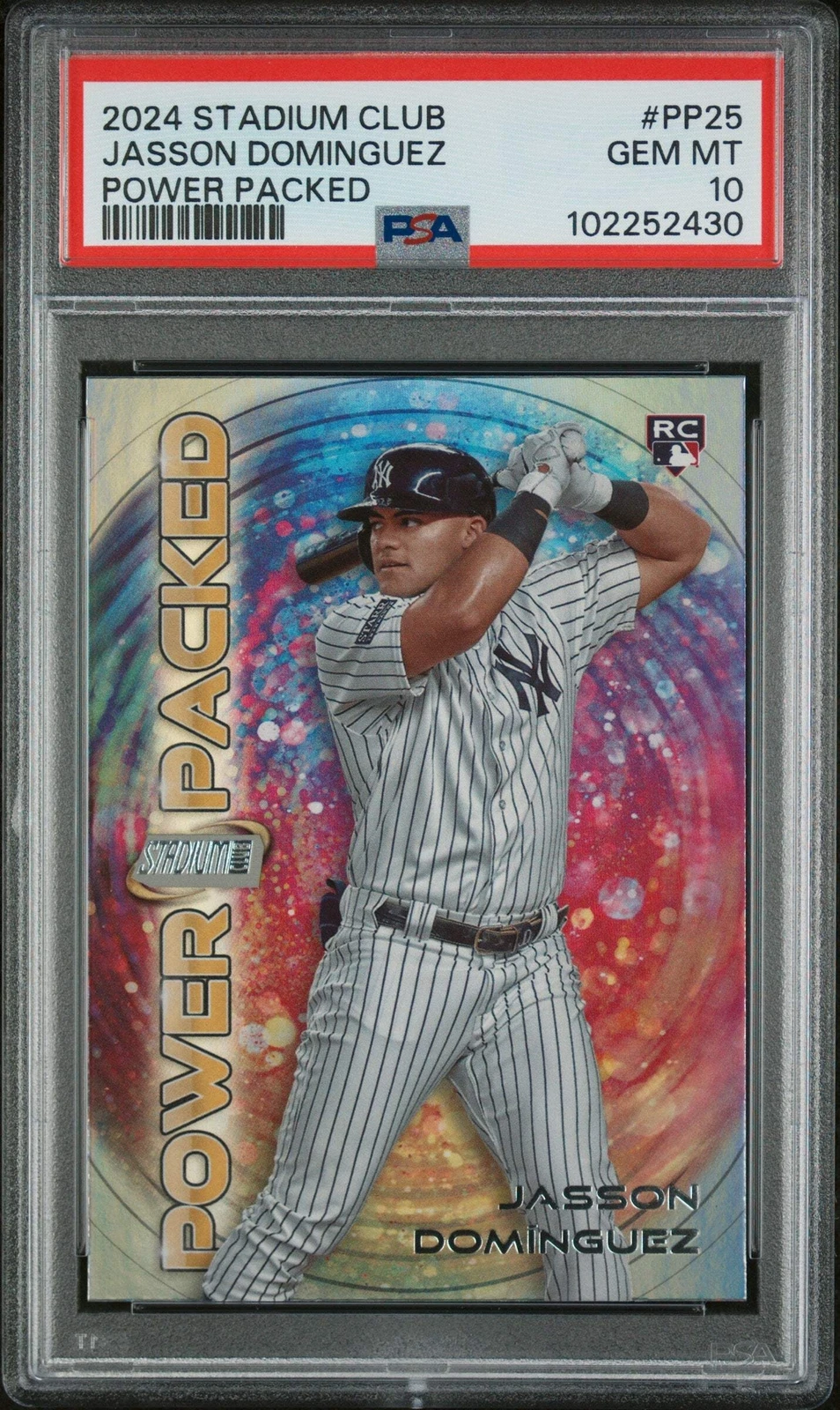 Graded 2024 Stadium Club Jasson Dominguez #PP25 Rookie RC Baseball Card PSA 10