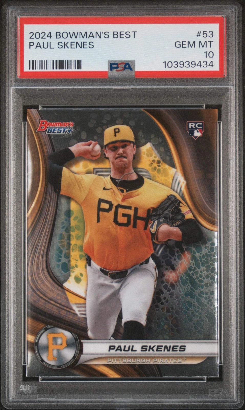 Graded 2024 Topps Bowmans Best Paul Skenes #53 Rookie RC Baseball Card PSA 10