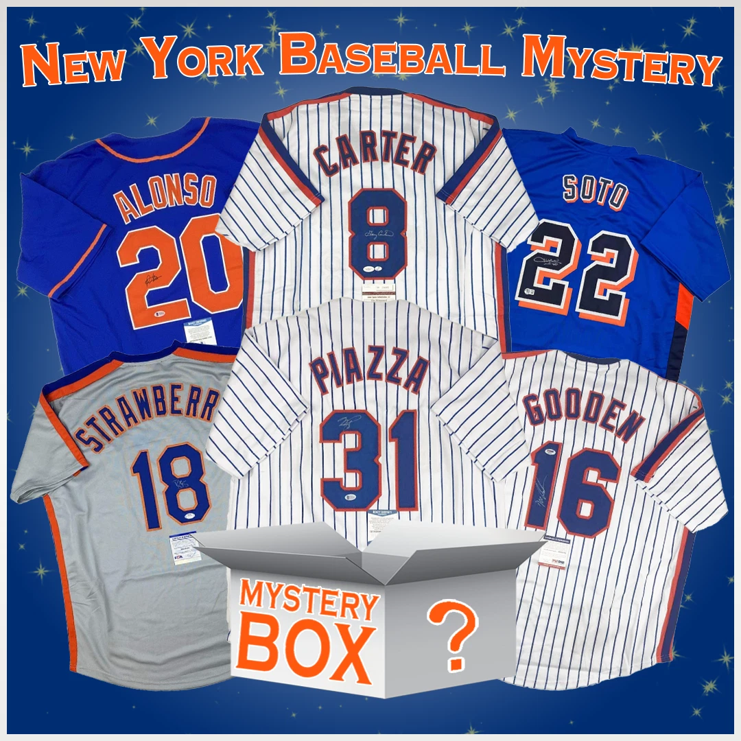 Autographed/Signed New York Baseball Jersey Mystery Box PSA JSA or Beckett COA