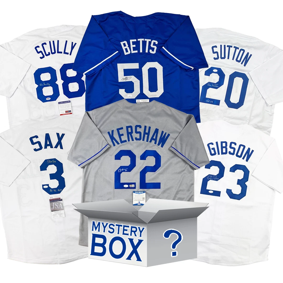 Autographed/Signed Los Angeles Baseball Jersey Mystery Box PSA JSA Beckett COA
