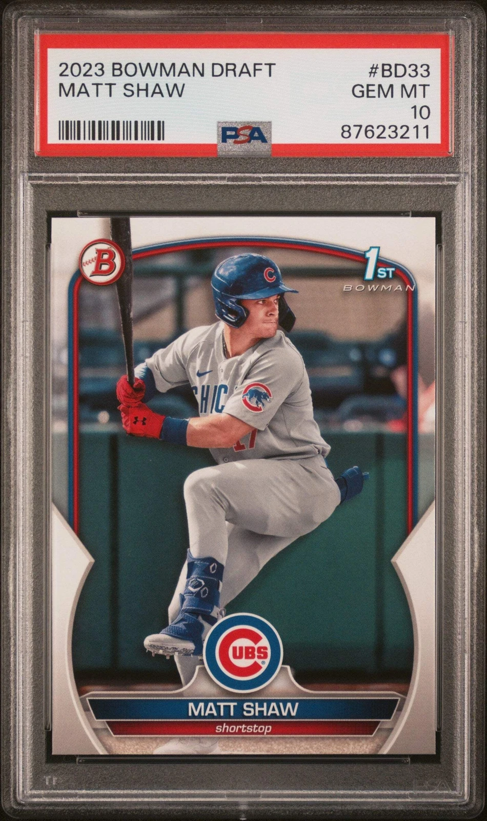 Graded 2023 Topps Bowman Draft Matt Shaw #BD33 Rookie RC Baseball Card PSA 10