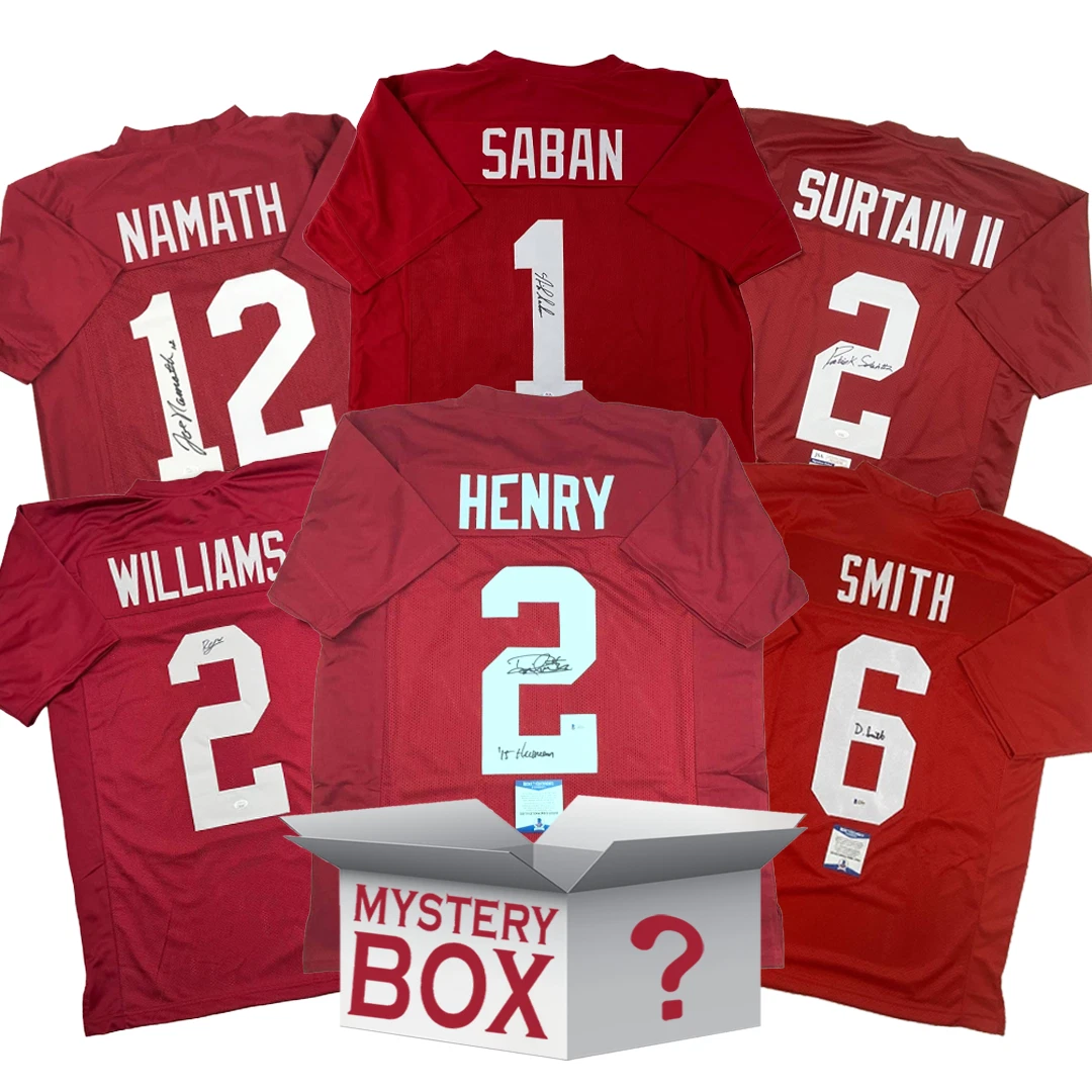 Autographed/Signed Alabama University College Football Jersey Mystery Box COA