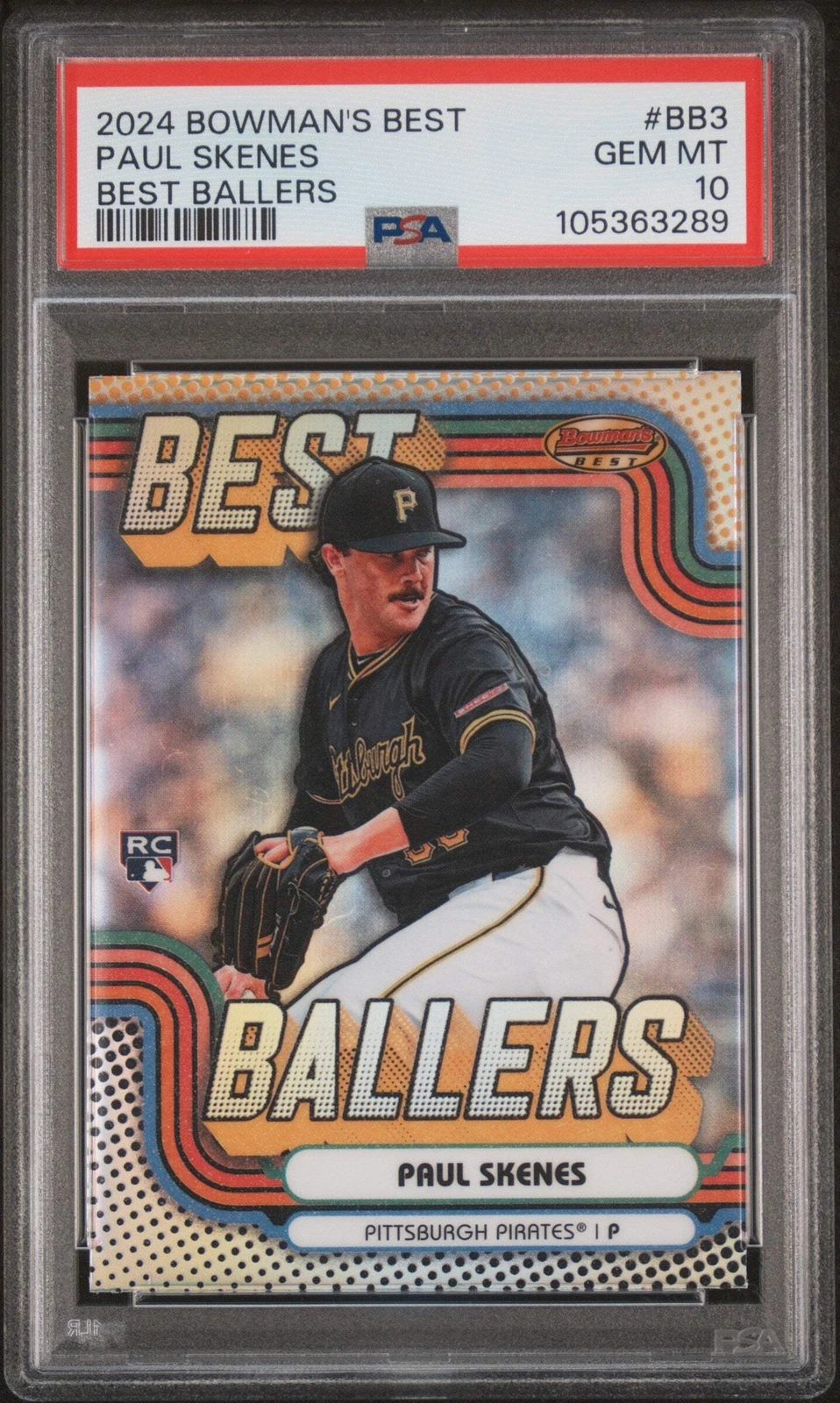Graded 2024 Bowmans Best Paul Skenes #BB3 Best Ballers RC Baseball Card PSA 10