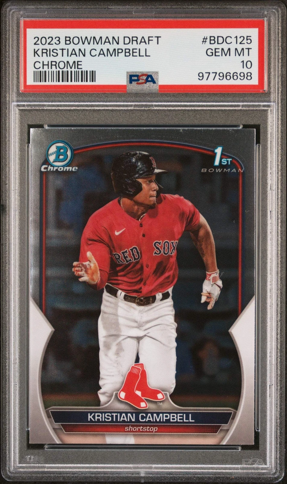 Graded 2023 Bowman Draft Kristian Campbell #BDC125 Chrome Baseball Card PSA 10