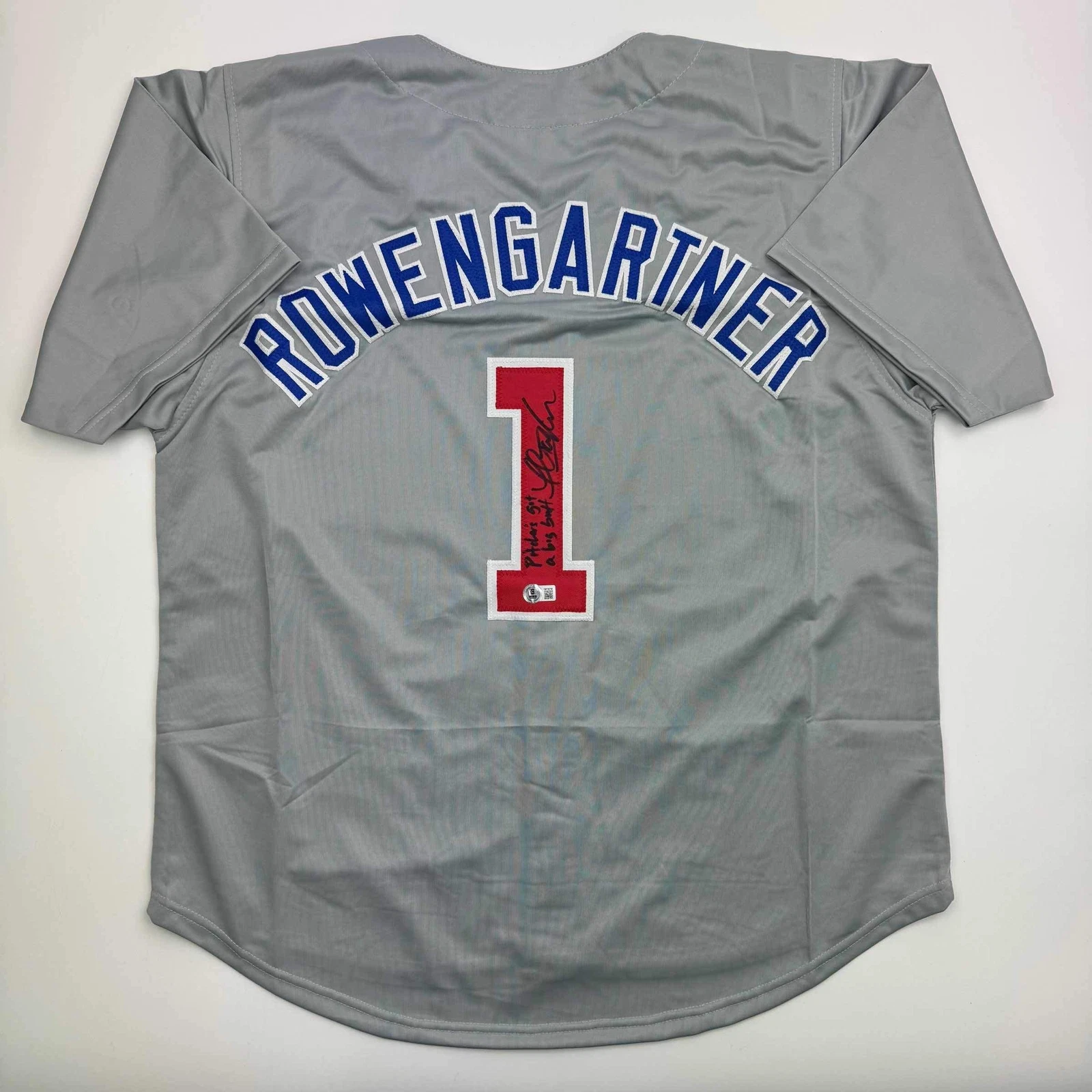 Autographed/Signed Thomas Ian Nicholas Rookie Of The Year Grey Jersey BAS COA