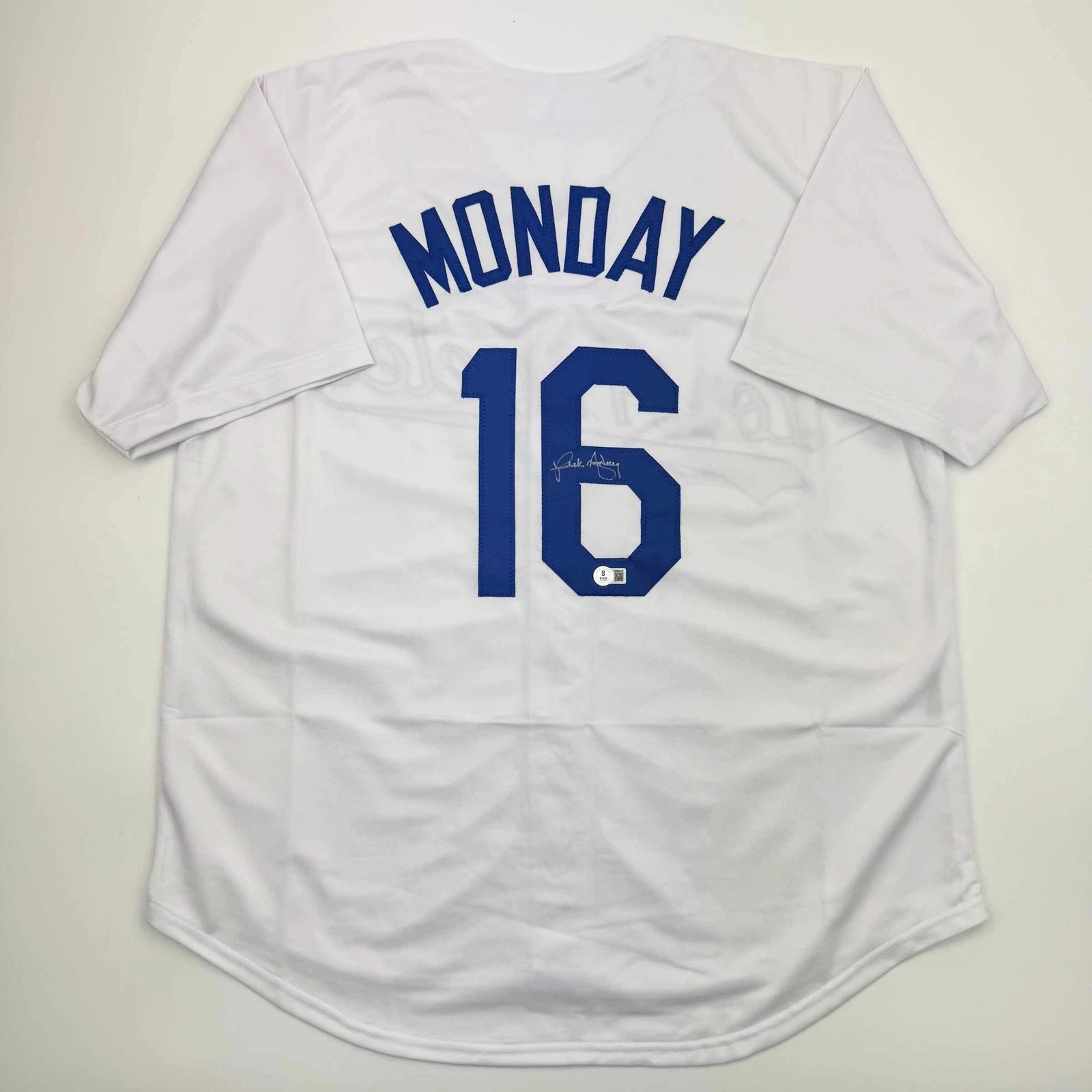 Autographed/Signed Rick Monday Los Angeles LA White Baseball Jersey Beckett COA