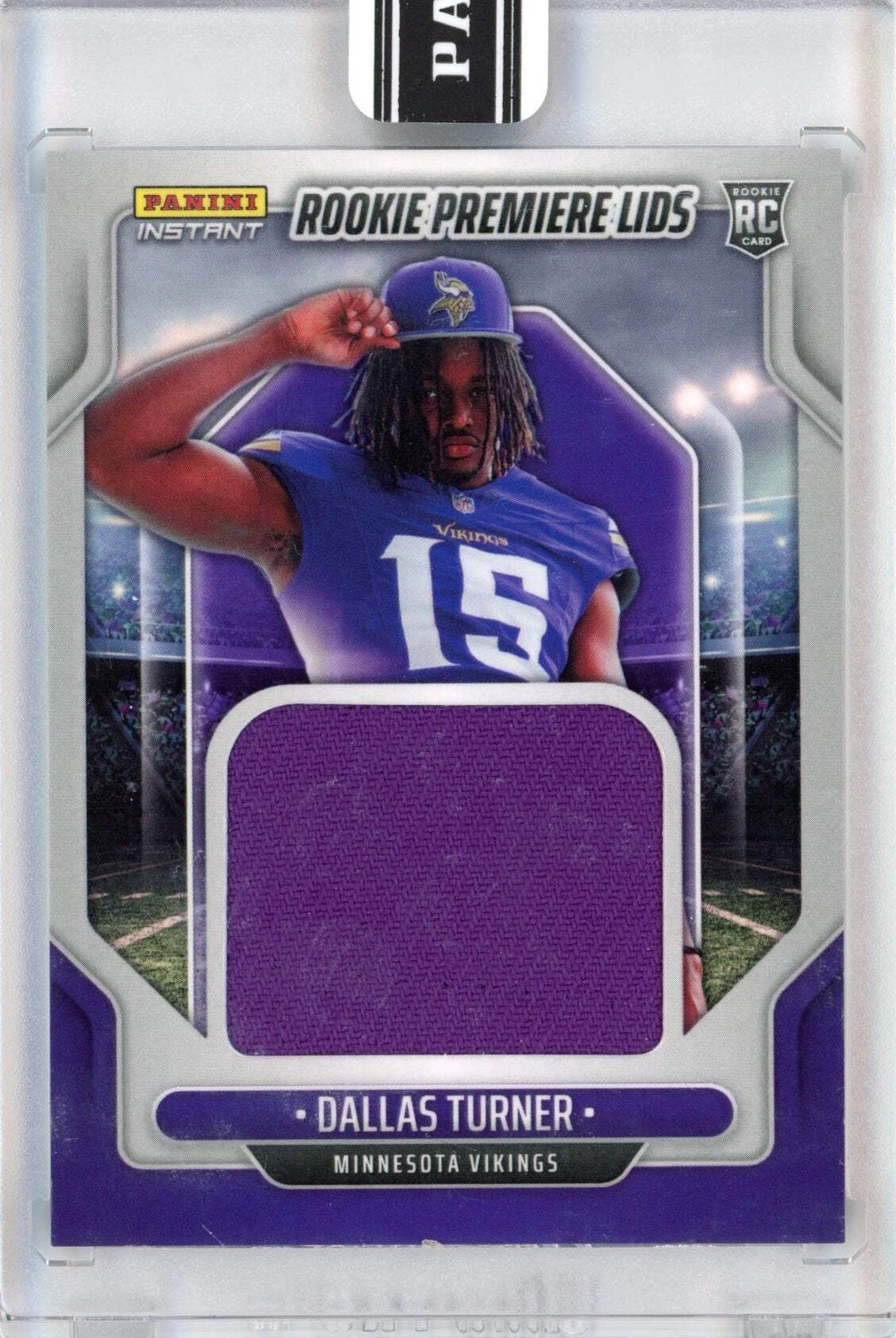 2024 Panini Instant Dallas Turner #11 Rookie Premiere Lids /10 RC Football Card