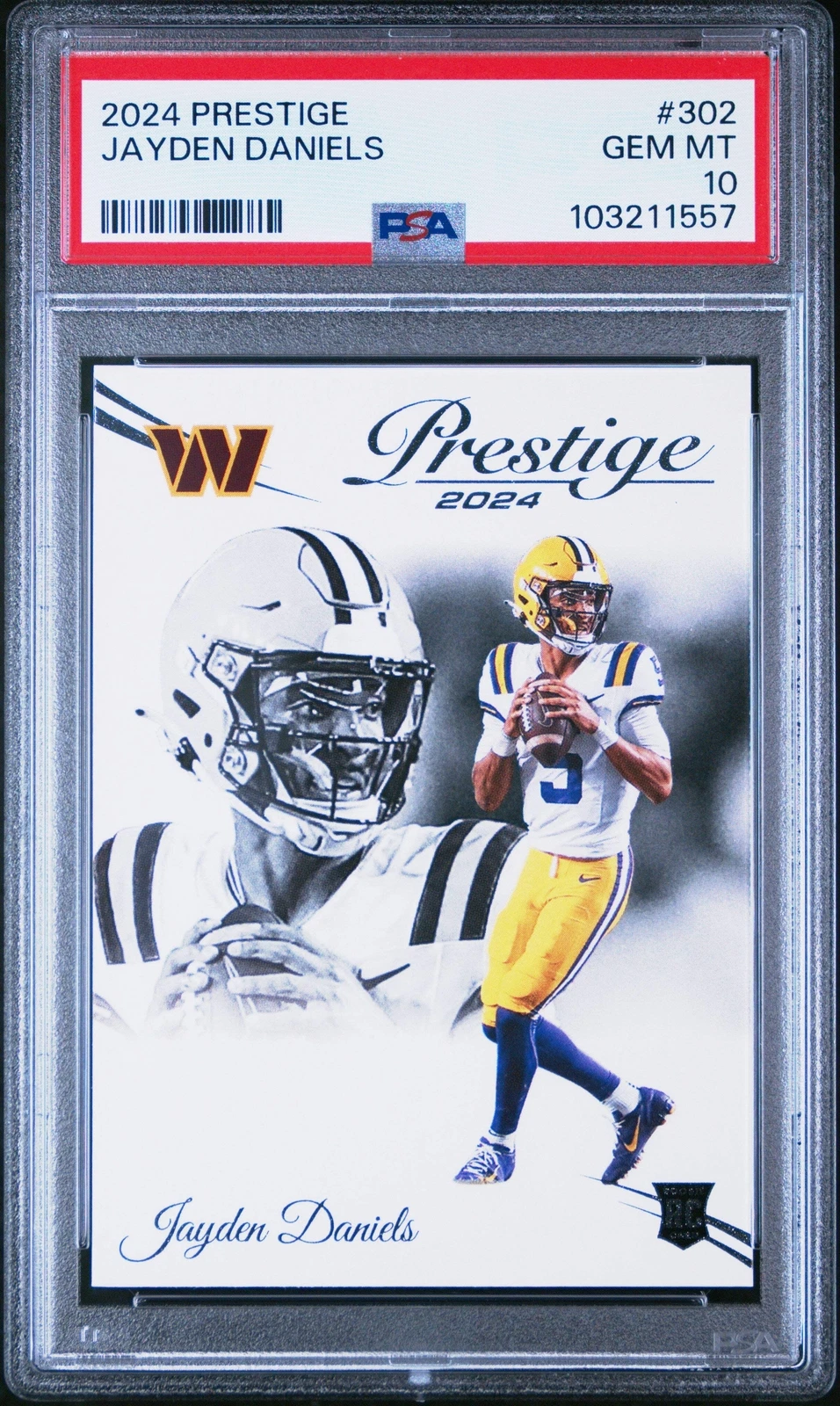 Graded 2024 Panini Prestige Jayden Daniels #302 Rookie RC Football Card PSA 10