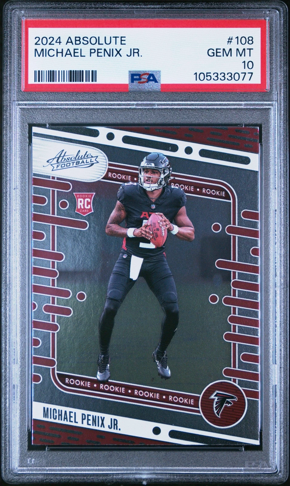 Graded 2024 Panini Absolute Michael Penix Jr #108 Rookie RC Football Card PSA 10
