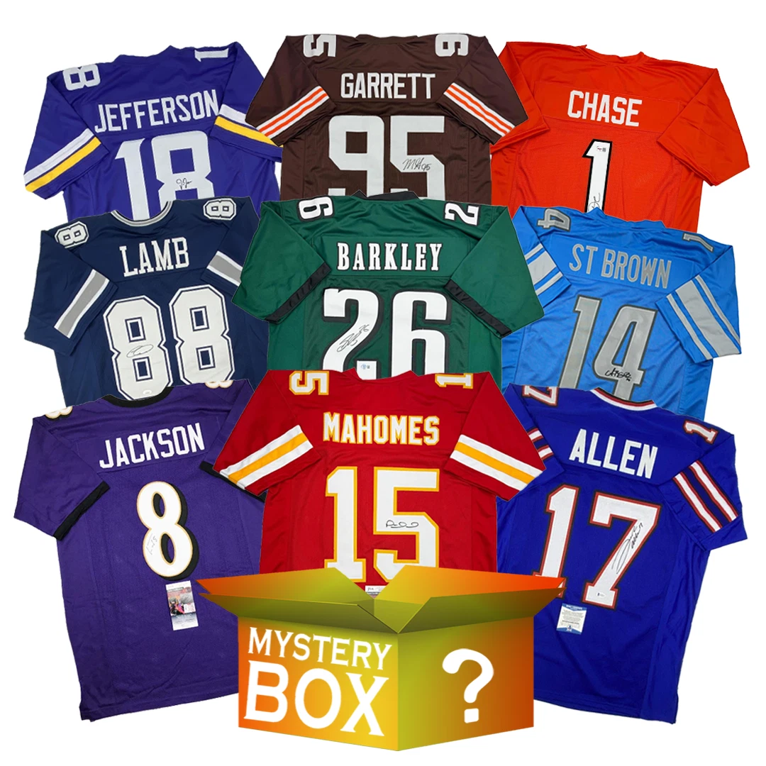 Active Stars Autographed/Signed Football Jersey Mystery Box PSA JSA BAS COA