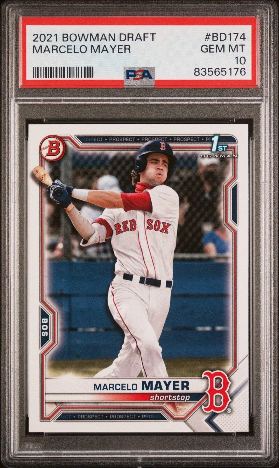 Graded 2021 Topps Draft Marcelo Mayer #BD174 Rookie RC Baseball Card PSA 10 Gem