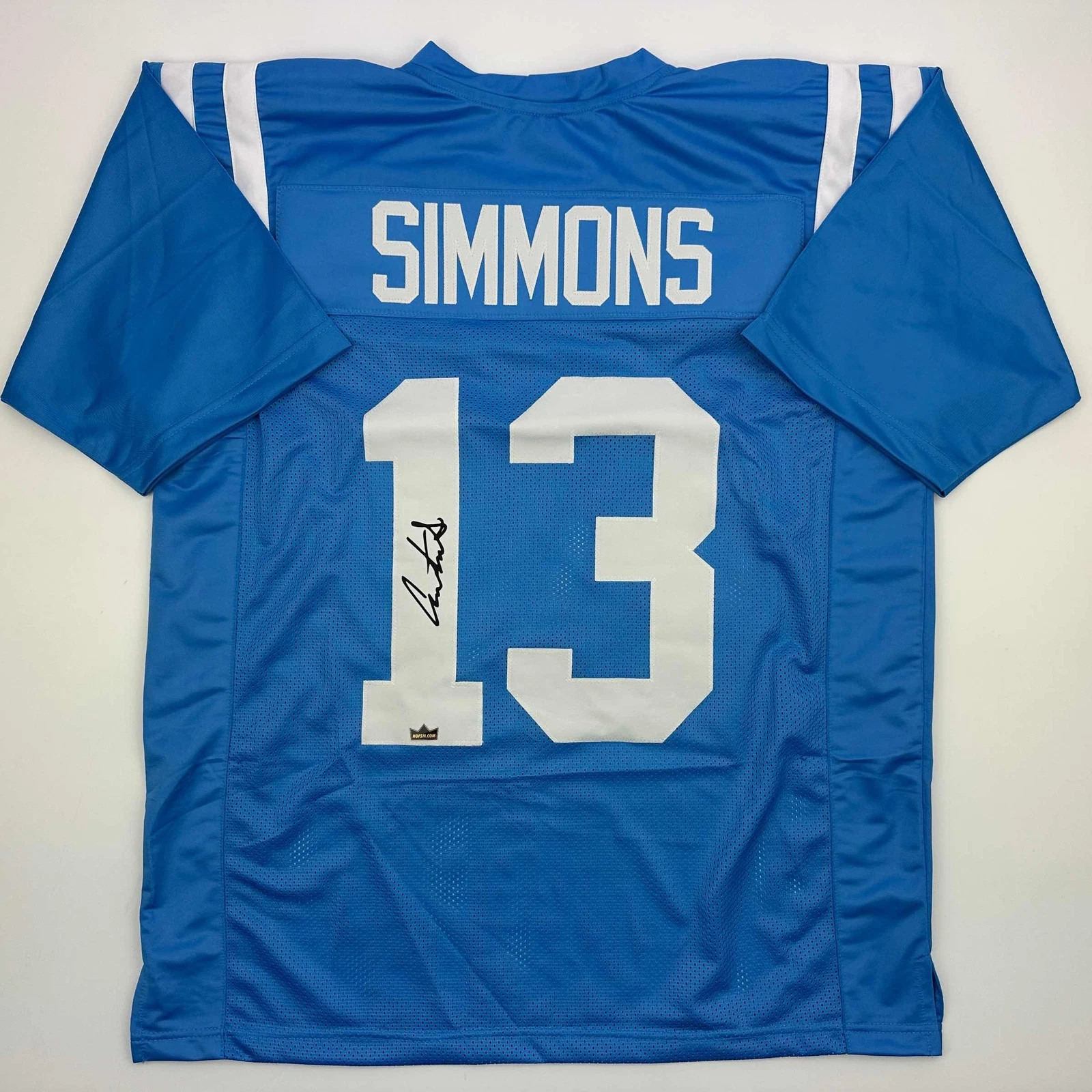 Facsimile Autographed Austin Simmons Ole Miss Blue Reprint Jersey Size Men's XL