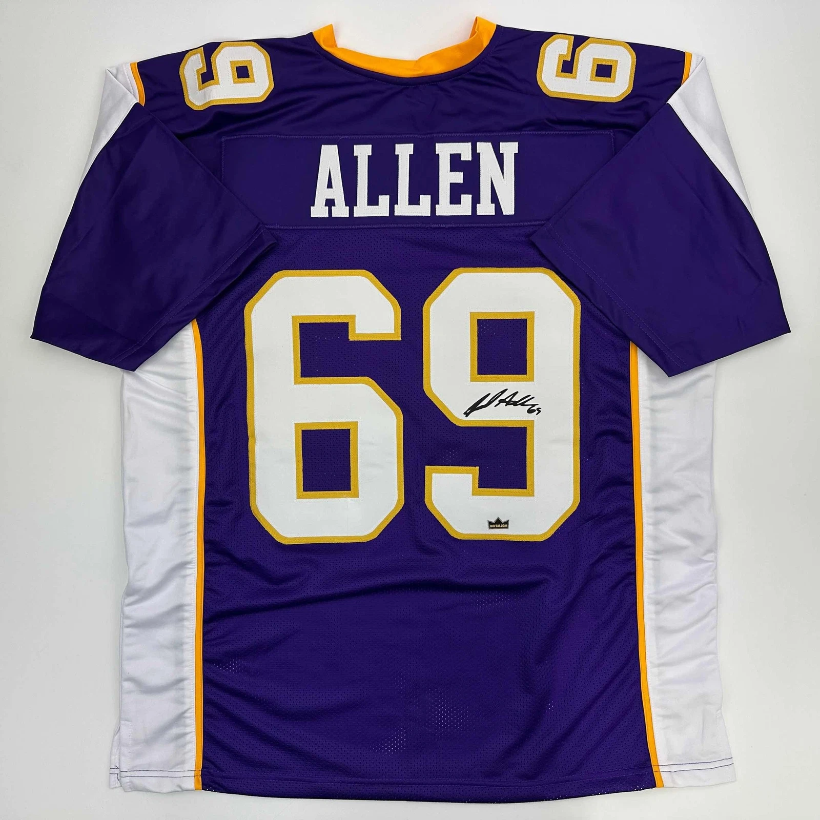 Facsimile Autographed Jared Allen Minnesota Purple Reprint Jersey Size Men's XL