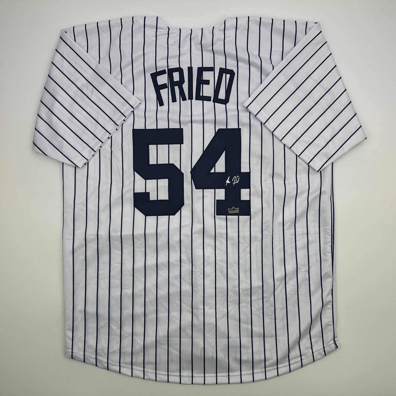 Facsimile Autographed Max Fried New York Pinstripe Reprint Jersey Size Men's XL