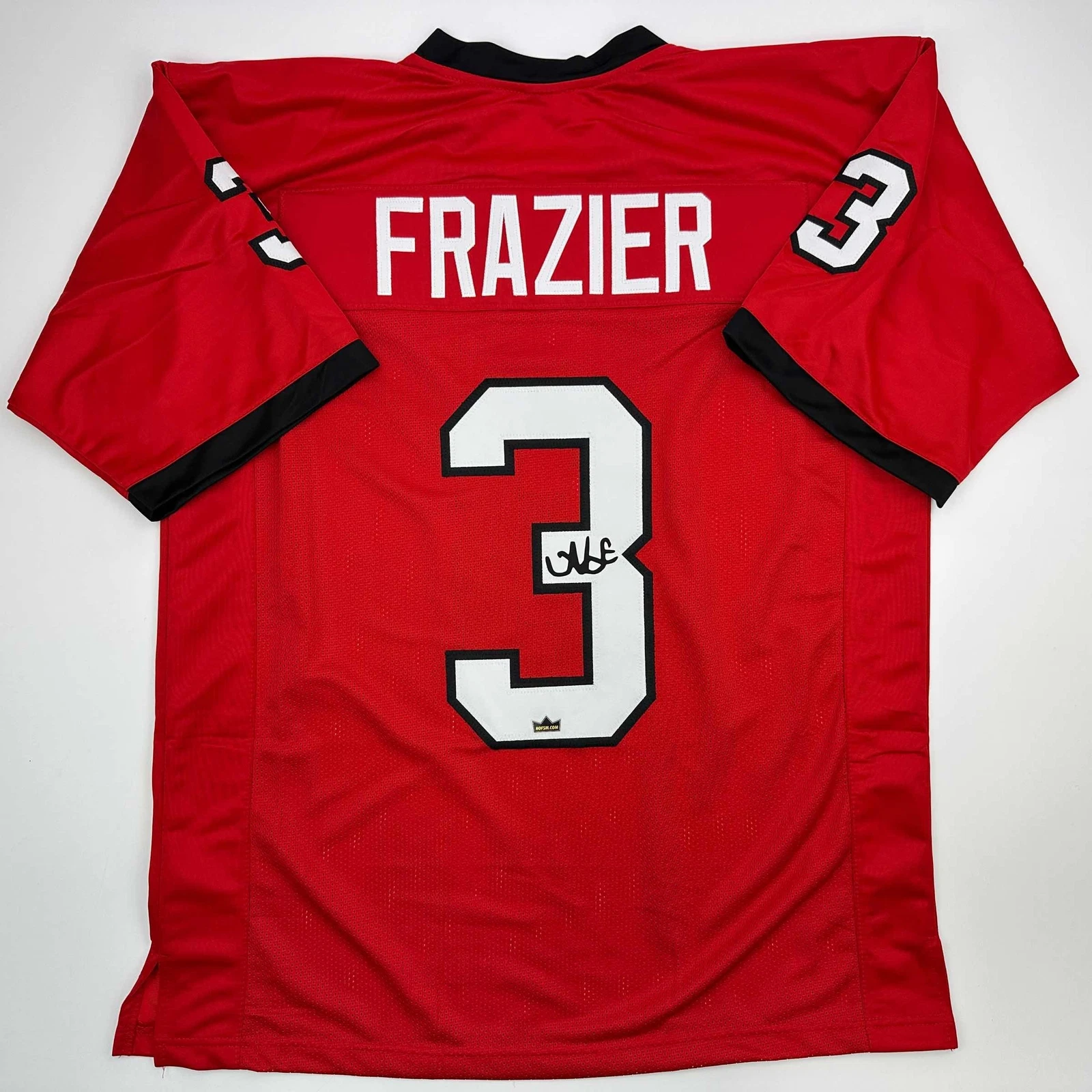 Facsimile Autographed Nate Frazier Georgia Red Reprint Jersey Size Men's XL