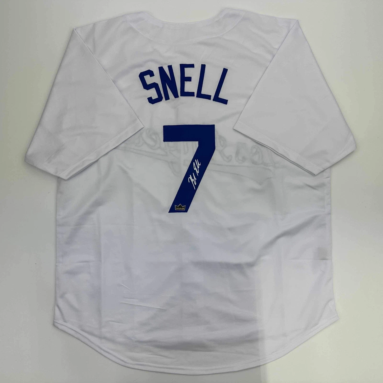 Facsimile Autographed Blake Snell Los Angeles LA White Reprint Jersey Men's XL