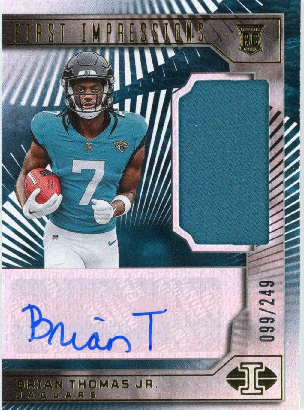 2024 Panini Illusions Brian Thomas Jr #108 Auto /249 Rookie RC Football Card