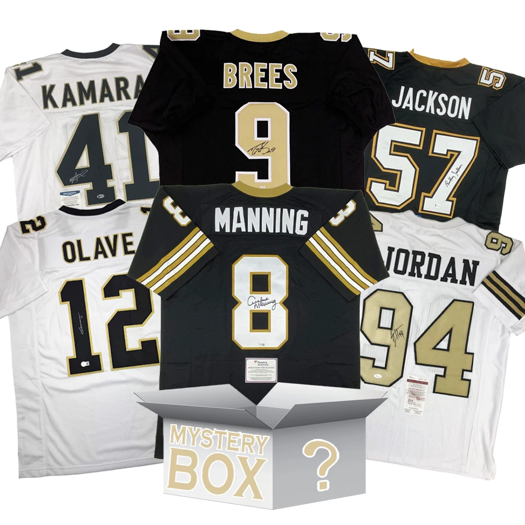 Autographed/Signed New Orleans Football Jersey Mystery Box PSA JSA BAS COA