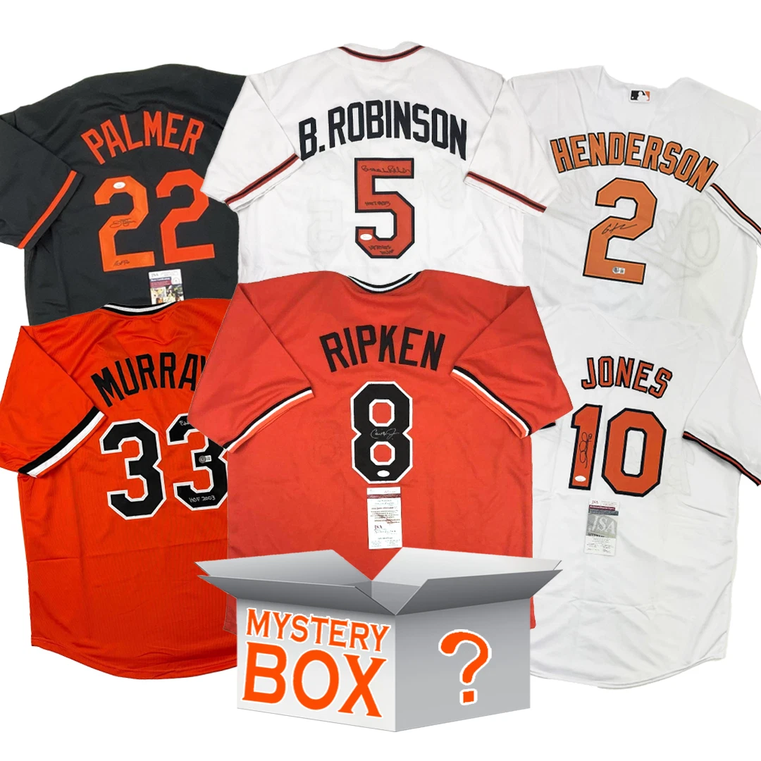 Autographed/Signed Baltimore Baseball Jersey Mystery Box PSA JSA or Beckett COA