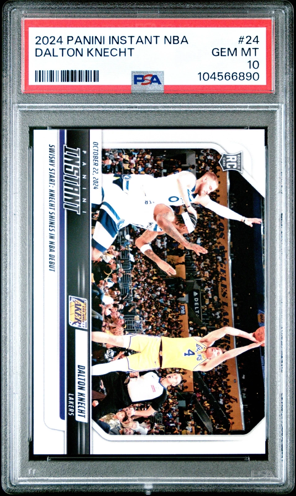 Graded 2024 Panini Instant NBA Dalton Knecht #24 Rookie Basketball Card PSA 10