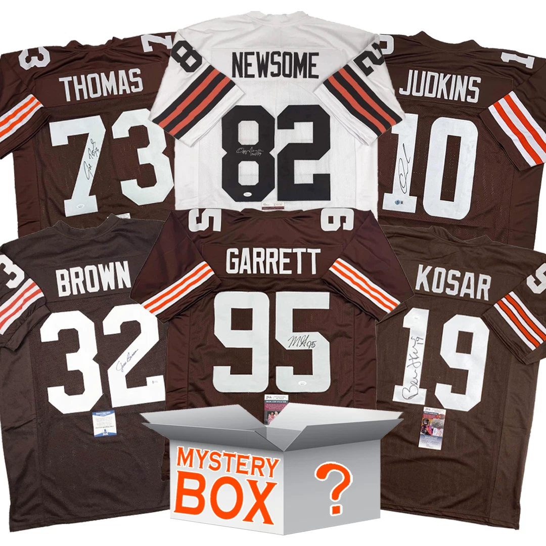 Autographed/Signed Cleveland Football Jersey Mystery Box PSA JSA or Beckett COA