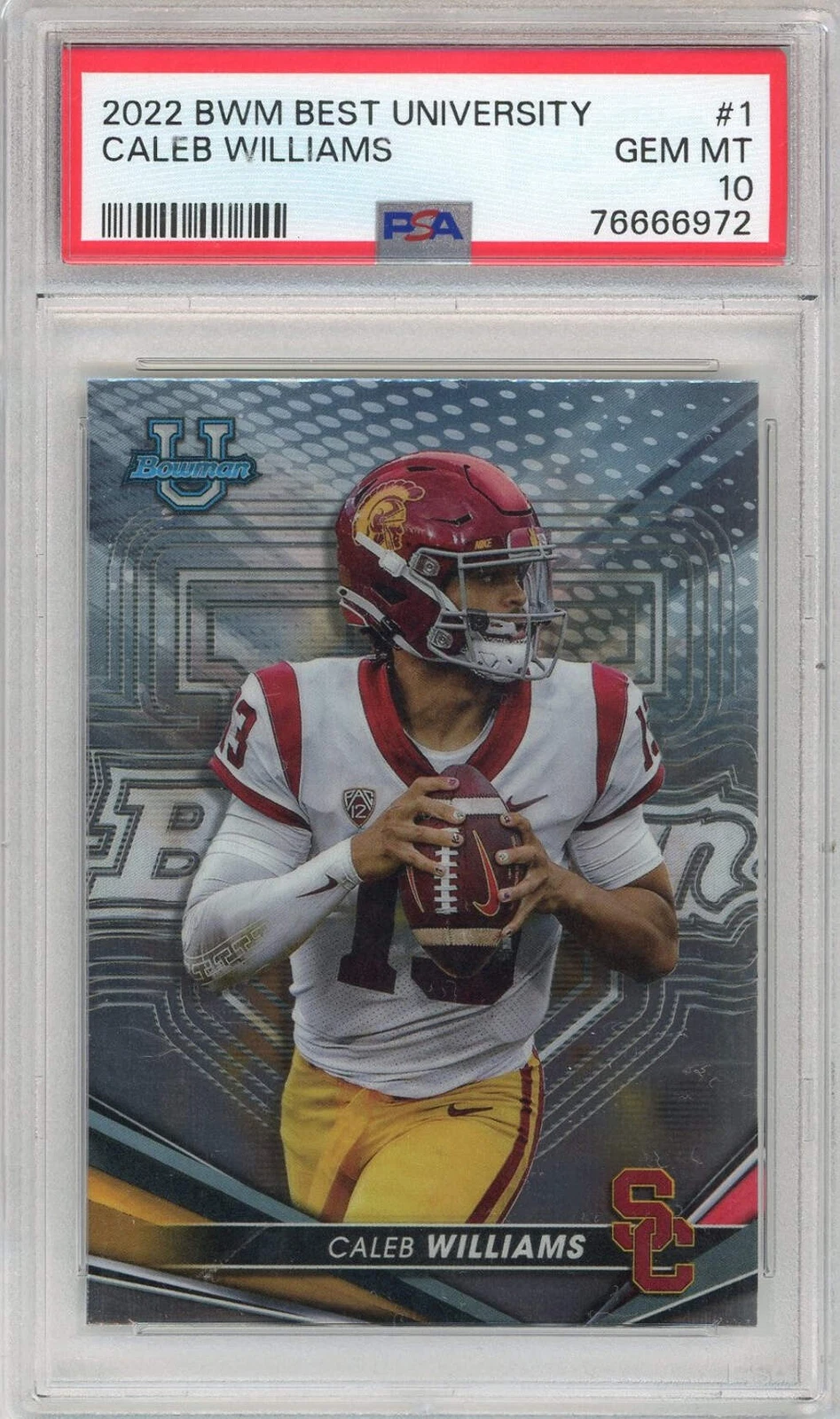Graded 2022 Bowmans Best University Caleb Williams #1 RC Football Card PSA 10